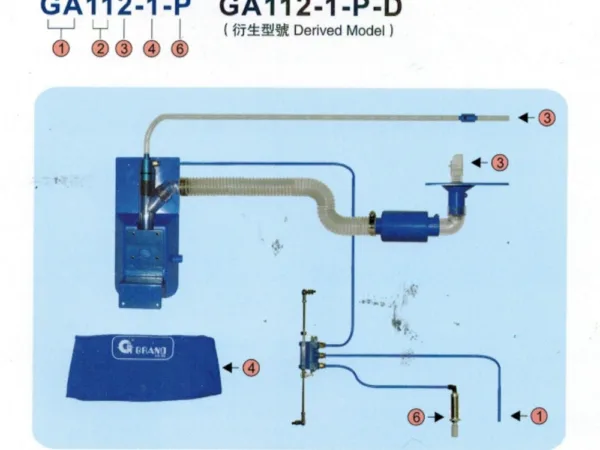 "Grand" GA 112-1-P-D-F Пневматическое устр. всасыван.остатков цепочек ниток